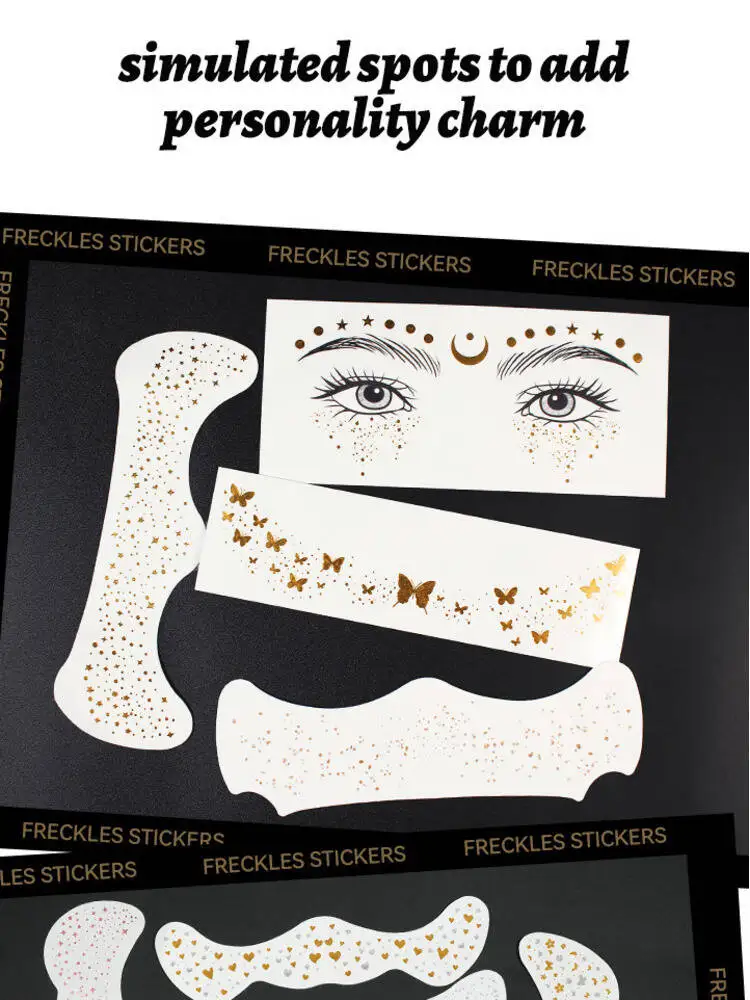 Mlsmile tatuagem com estampagem dourada, à prova d'água, glitter, estrelas, borboletas, festa, performance de palco, adesivos de sardas, novo, 2025