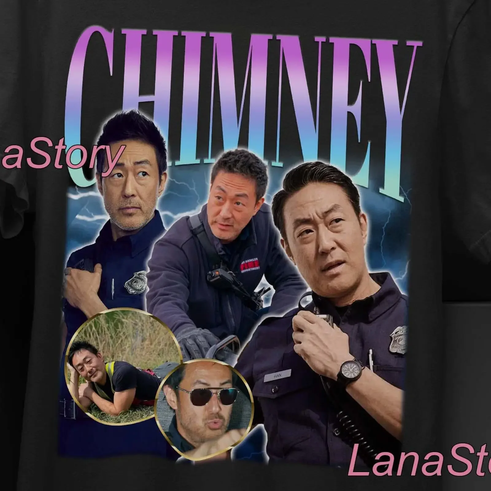 Howie Han T Shirt Kenneth Choi Chimney vintage Washed Stretched Comfortable fashion Breathable Casual Unisex Versatile Soft