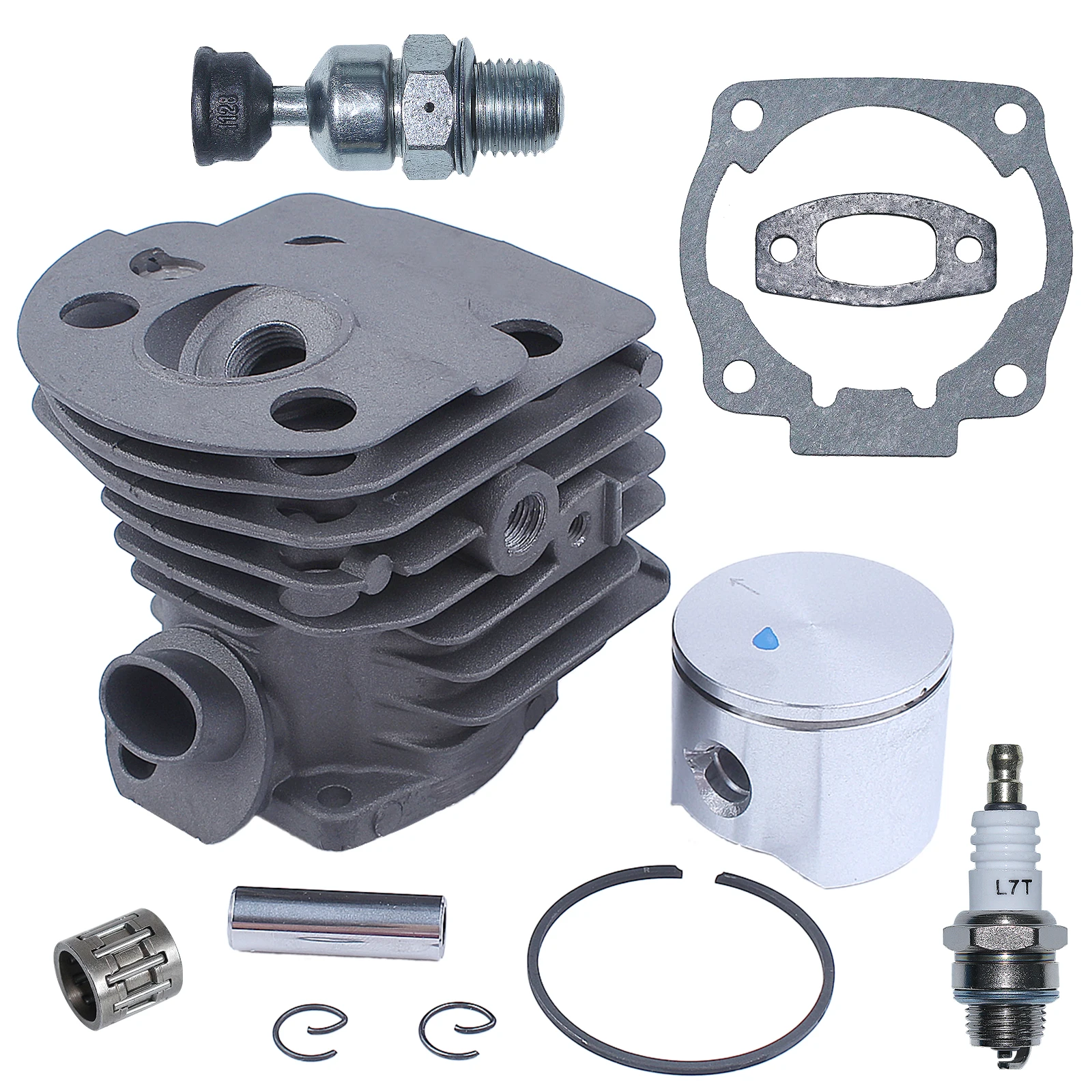 ปะเก็นลูกปืนลูกสูบกระบอกสูบ45มม. สำหรับ husqvarna 51 55 walbro WT-170อะไหล่503168301เลื่อย2จังหวะ