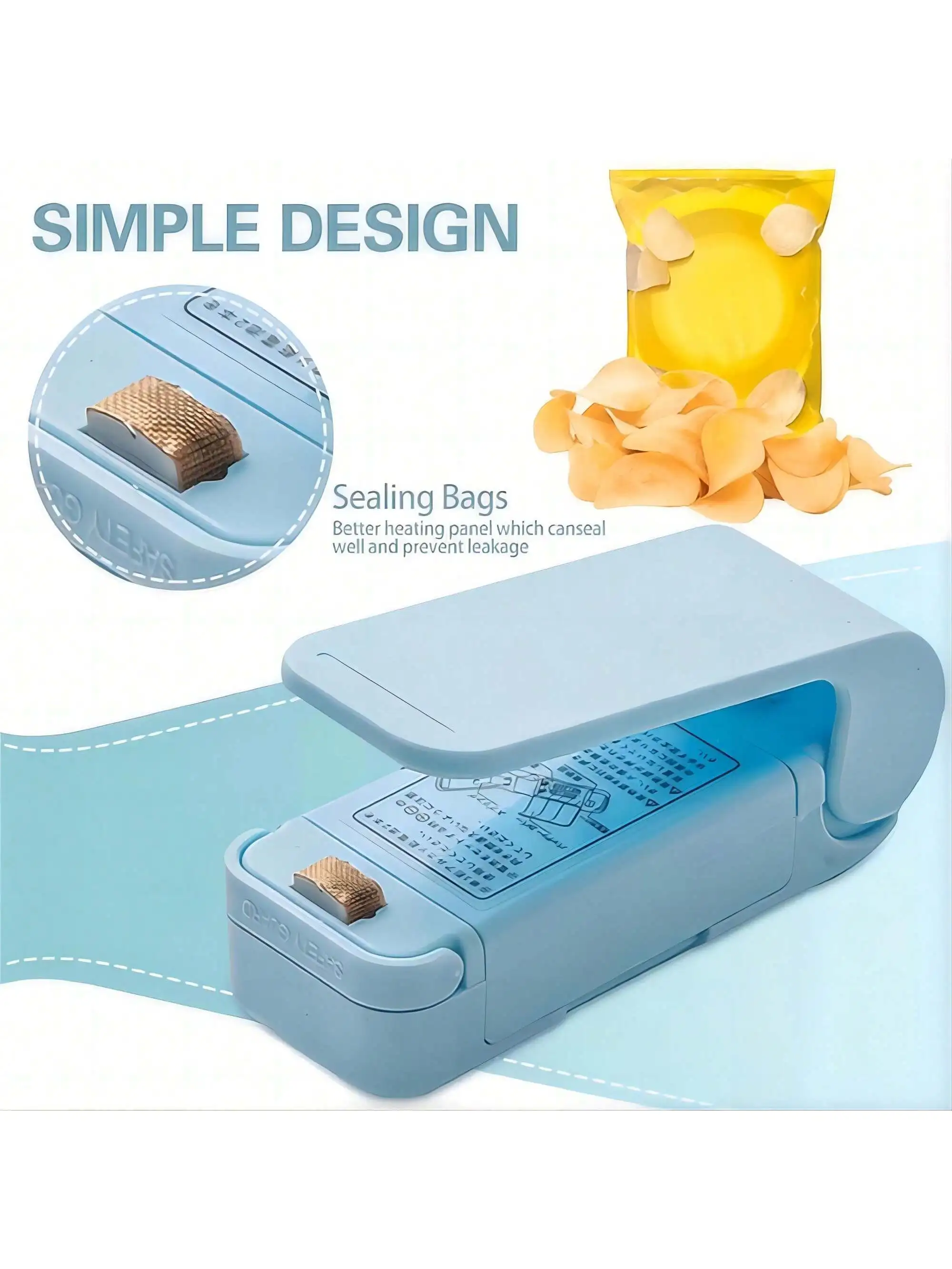 배터리, 가정용 비닐 봉투 씰링 기계, 진공 식품 씰링 기계, 주방 음식과 1pc 미니 진공 씰링 기계