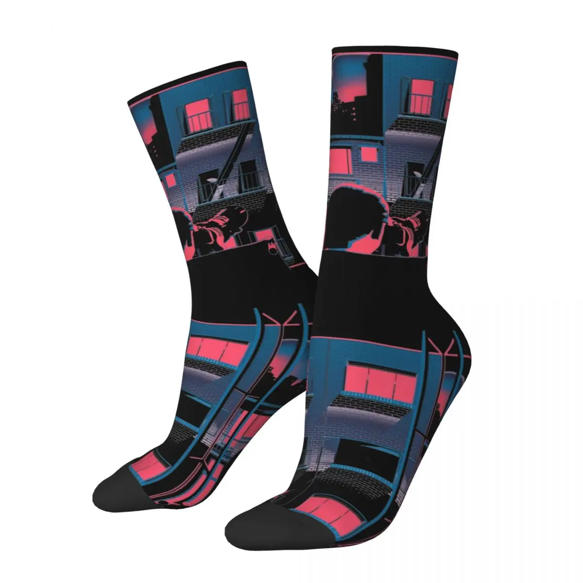 Novelty Men's Socks Alfred Hitchcock Film Rear Window Merch Comfortable Sport Socks All Seasons