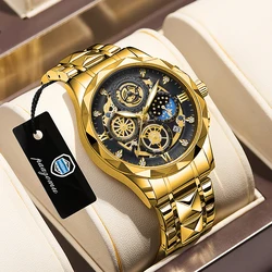 Fashion Man Wristwatch Waterproof Luminous Chronograph Watch for Men Stainless Steel Men's Quartz Watches reloj hombre 2024 New