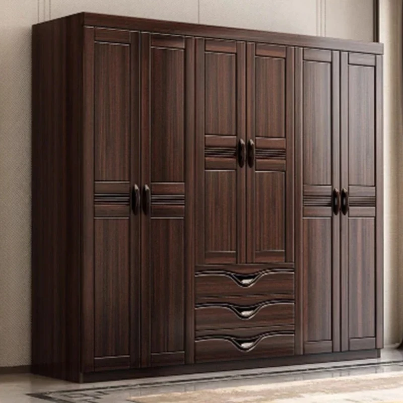 Nordic Wood Wardrobe Multilayer Luxury Doors Storage Closet Wardrobe Shelves Drawers Armario Ropero Dormitorio Bedroom Furniture