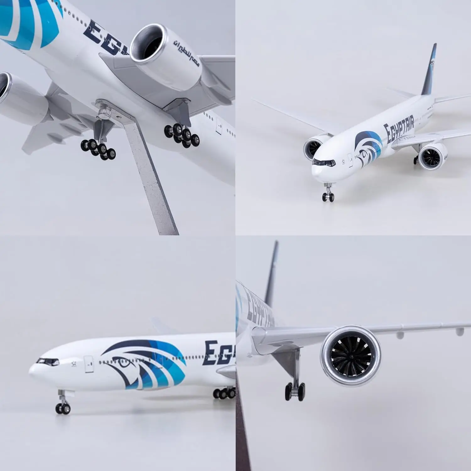 Scale Aircraft 47cm 1:157 B777 Egypt Air Airlines Plane Model Building Kit Diecast Resin Airplane Collection Display Gifts