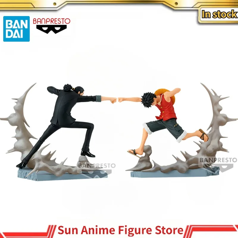 Original Bandai BANPRESTO SENKOUZEKKEI One Piece Rob Lucci Monkey D. Luffy Anime Characters Statue Models Figures Toys in Stock