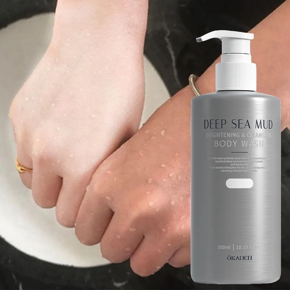 300ml Deep Sea Mud Whitening Body Wash Tanning Repair Moisturizing Firming Arms and Legs Body Shower Gel Men and Women