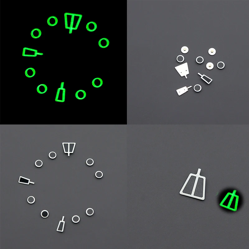 Green Luminous Watch Dial Hour Indices Markers For SKX007 SKX009 Men's Watch Dial Accessories Aftermarket Replacements Parts