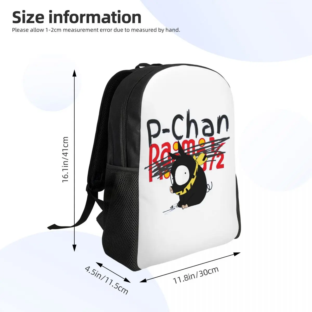 P-Chan Ranma 12 Student Backpack School Bag Hiking Travel Daypack for Boys Girls Fashion Bookbag Shoulder Bags