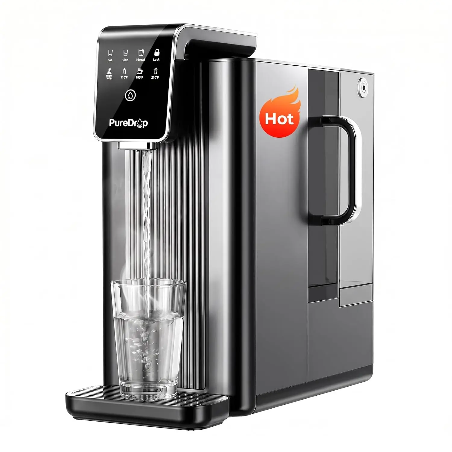 Countertop RO Water Filter Auto Fill Pitcher Instant Hot Water 4 Temperature Settings 3 1 Pure Drain Real Time TDS Monitor