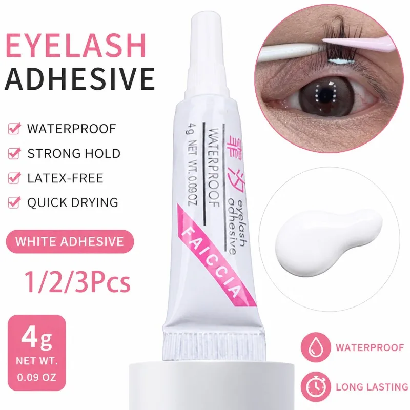 4g professioneller Wimpernkleber, wasserfester Kleber für falsche Wimpern, hypoallergen, starker Halt, Wimperngel, Wimpernverlängerungskleber, Make-up, 1/2 Stück