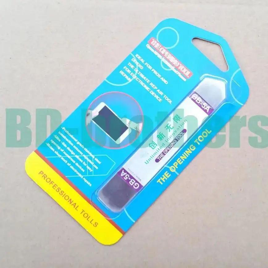 GB-5A Stainless Steel Soft Thin Pry Opening Tool Crowbar for Touch Screen Cell Phone Housing Repair with package 500pcs/lot