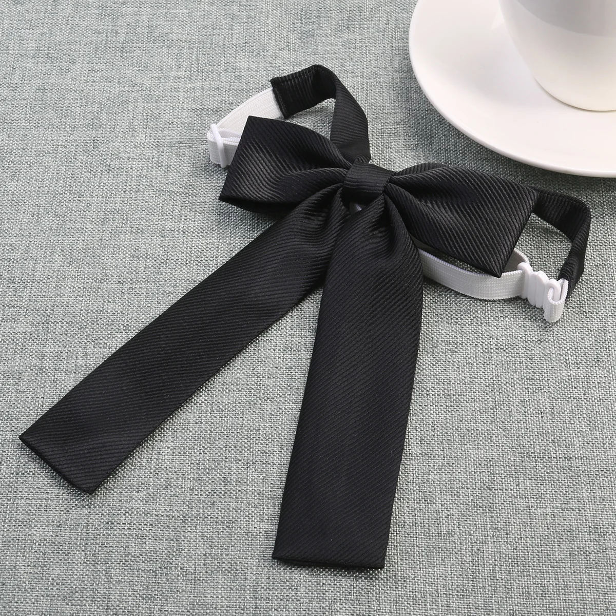 

Bow Tie Pattern Formal Slim Checkered Black Bowtie Pre-tied Bowknot Elasticity Man
