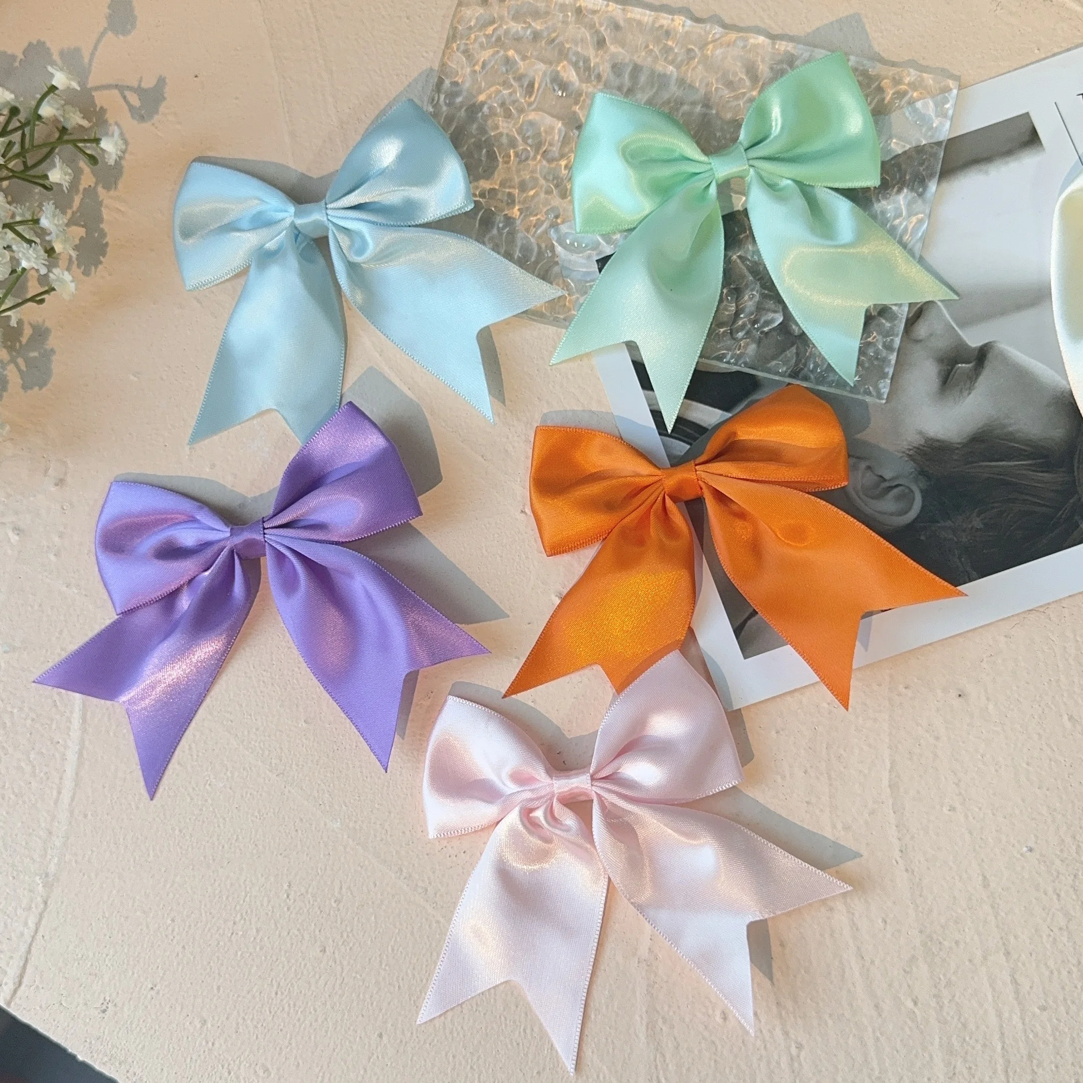 2Pcs Schöne Einfarbig Band Bögen Haar Clip für Kinder Mädchen Haarnadeln Barrettes Handgemachte Baby Headwear Kinder Haar Zubehör