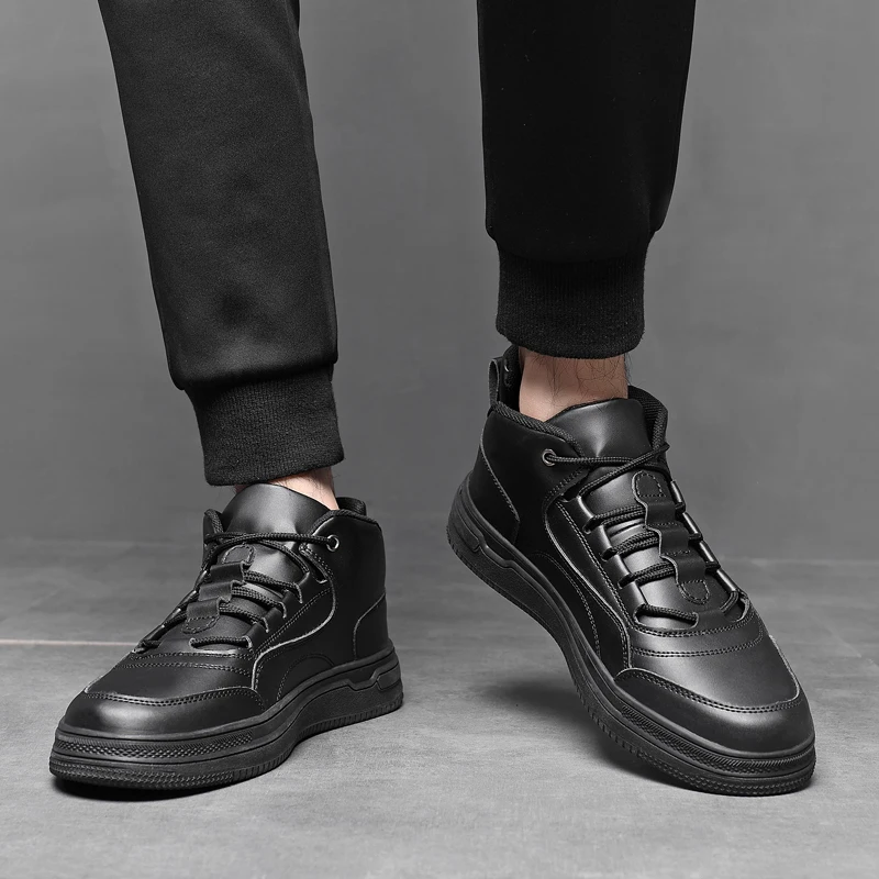 High Top Sneakers Man White Vulcanized Sneakers Flat Comfortable Shoes Men Autumn Spring 2022 Fashion Mens Shoes Vulcanize Shoes