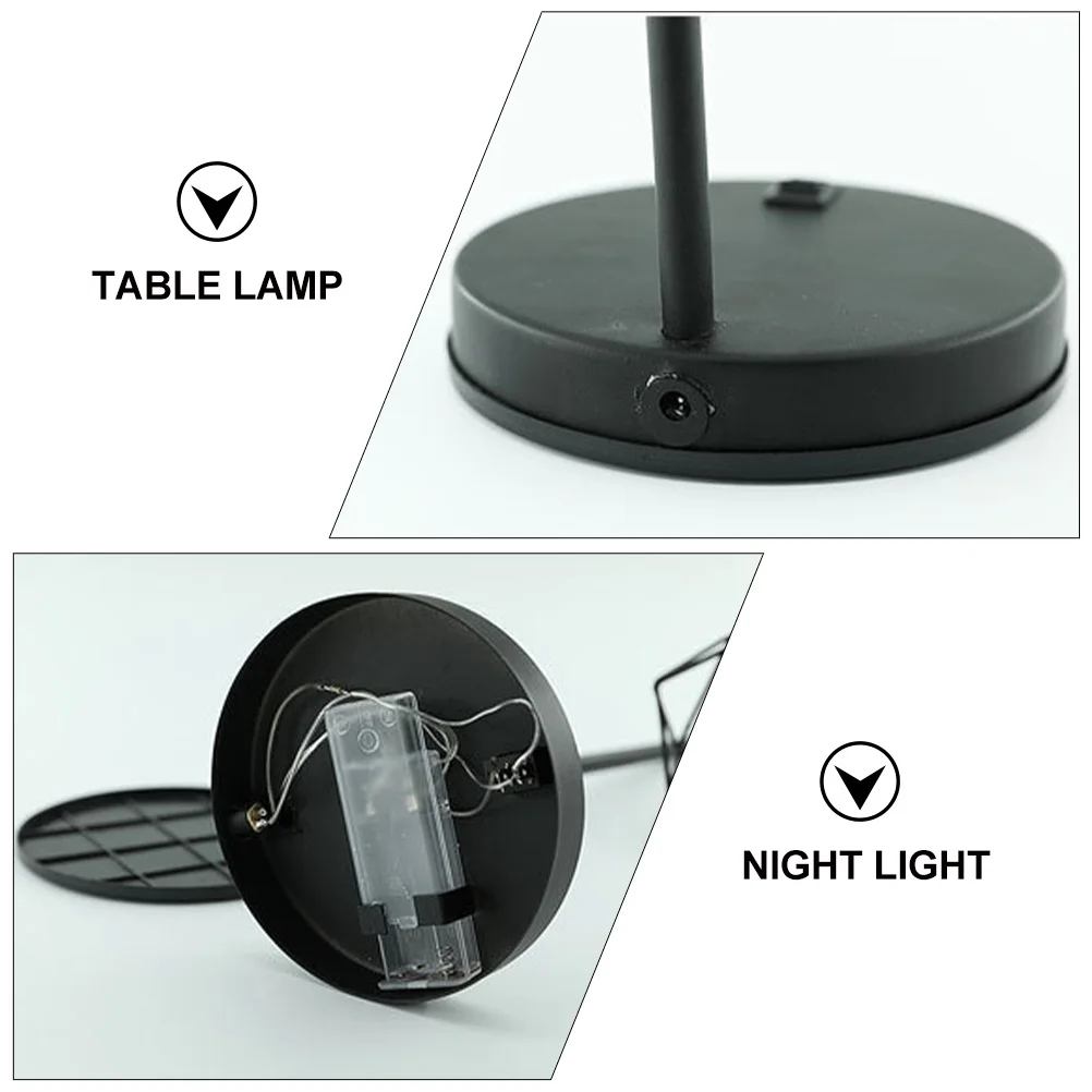 

Retro Desk Lamp Night Light Creative Ornament Table Lamps Wrought Iron Chic Decorative LED Office