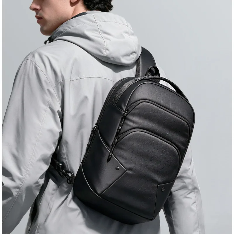 Business Crossbody Bag Waterproof Men's Shoulder Bags Chest Pack Large Oxford Side Bag for Men Leisure Satchel