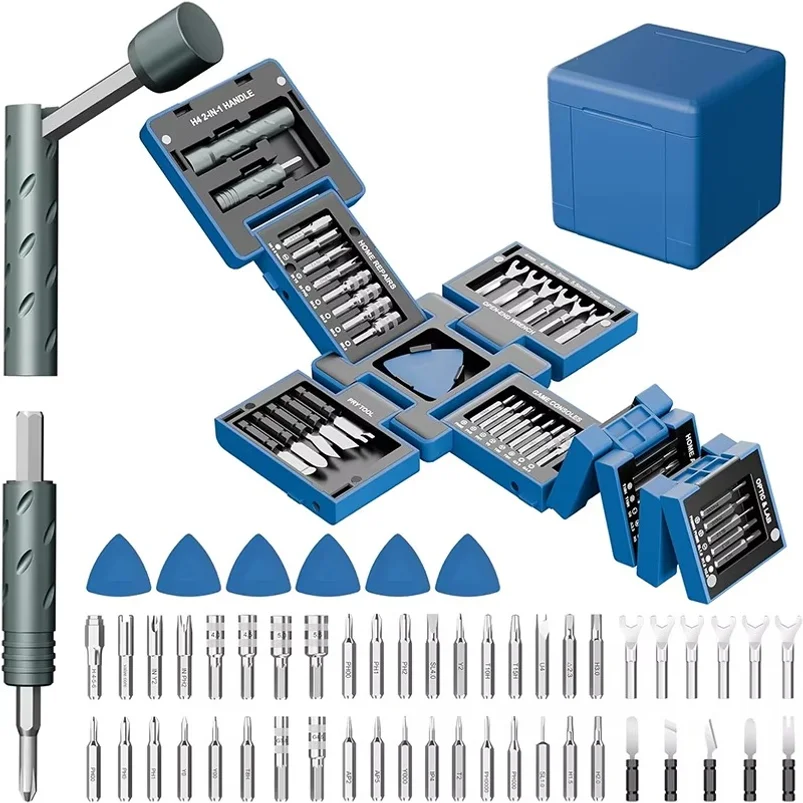 55 in 1 Magnetic Screwdriver Set Precision Manual Hand Tool Kit Electronics Repair Bits for Macbook, Laptop Phone Eyeglasses
