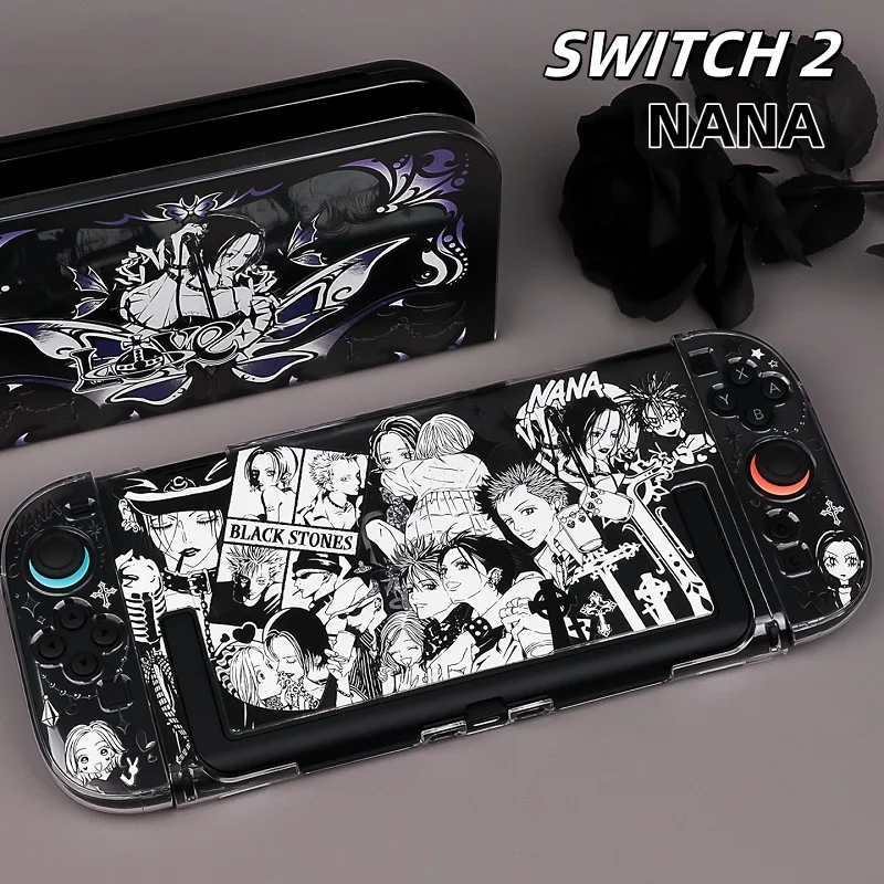 Original Anime Nana Switch2 Protective Shell Black Transparent Split Hard Shell Ns2 Anime Game Peripherals