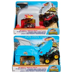 Hot Wheels Monster Truck Launcher Play Sets Team Bone Shaker Monster Jam 1:64 Hot Wheels Car Pit and Launch Shark Wreak Playset