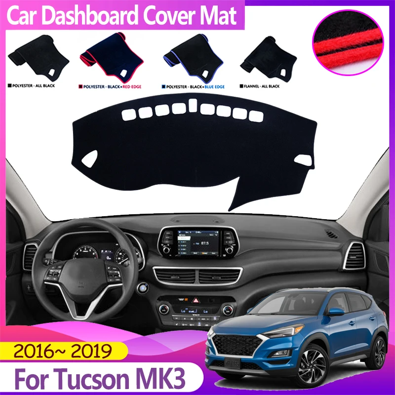 Car Dash Mat For Hyundai Tucson MK3 2016 2017 2018 2019 TL Dashboard Cover Anti-slip Dashmat Avoid Light Pads Auto Accessories