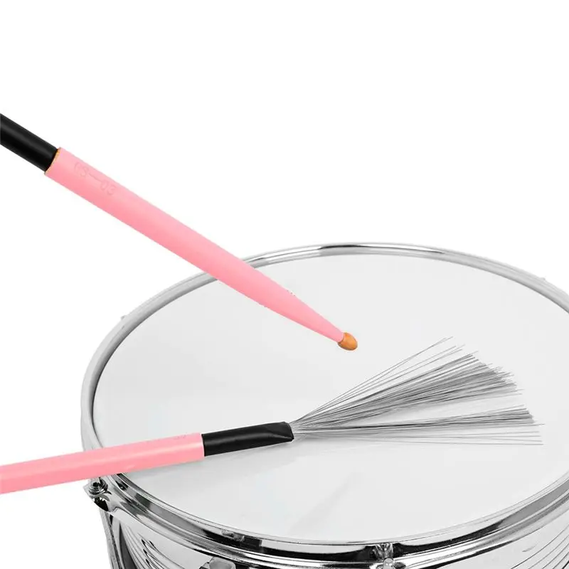 【D75C】Double-Headed Dual-Purpose Color Metal Drum Drum Jazz Drum Stick Drum Brush Double-Headed Dual-Use Drum Stick Brush