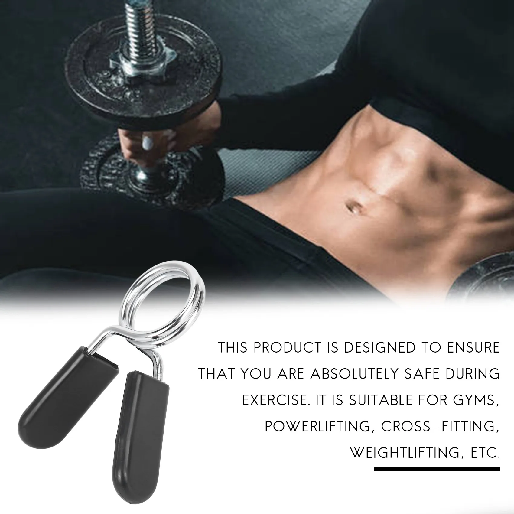 【STOCK】8Pack Dumbbell Spring Collars, Exercise Barbell Clip Clamps for Weight Bar Dumbbells Gym Fitness Training Weight-Lifting