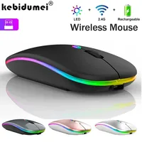 2.4G Wireless Mouse RGB Colorful Mouse Rechargeable Mouse Silent Mouse USB Gaming Mouse Mice 1600DPI for PC Laptop Macbook Pro
