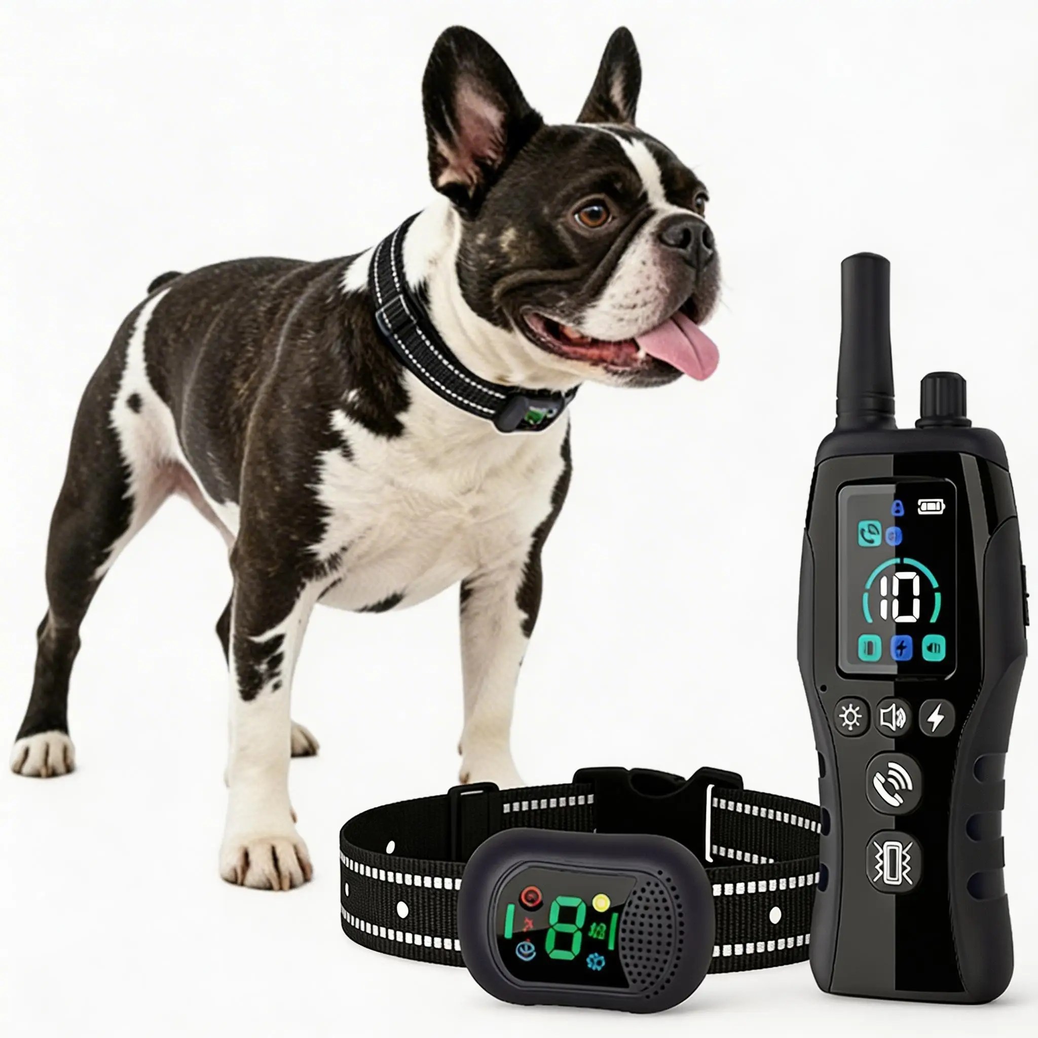 

4900FT Dog Training Collar With Remote, Dog Bark Collar, waterproof rechargeable,Shock Vibration Sound and remote voice call
