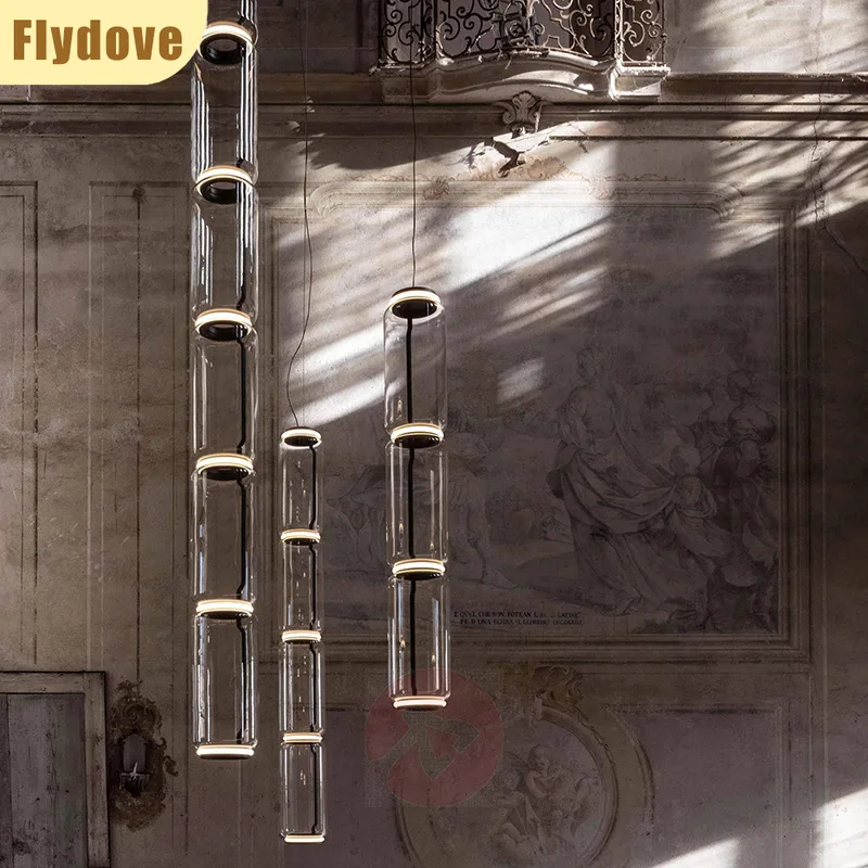 

Italian LED Glass Pendant Designer Art Living Room Kitchen Study Villa Stairs Exhibition Hall Home Lighting Decoration Fixtures