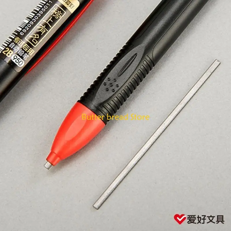 

W89C Flat Holder Pen Mechanical Pencil with Eraser for Examination Draft Drawing