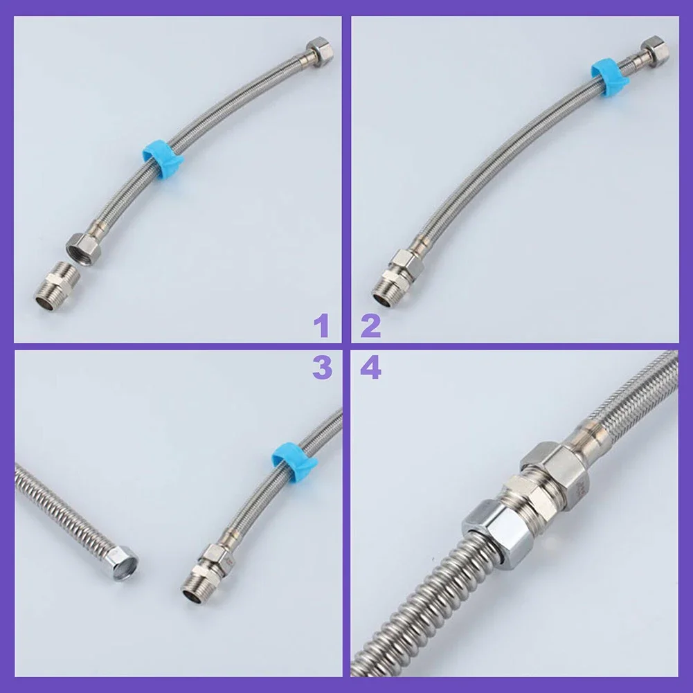1/2inch To 1/2inch Shower Hose Extension Male Thread Hex Nipple Union 304 Stainless Pipe Fitting Connector Coupler Water Oil Air