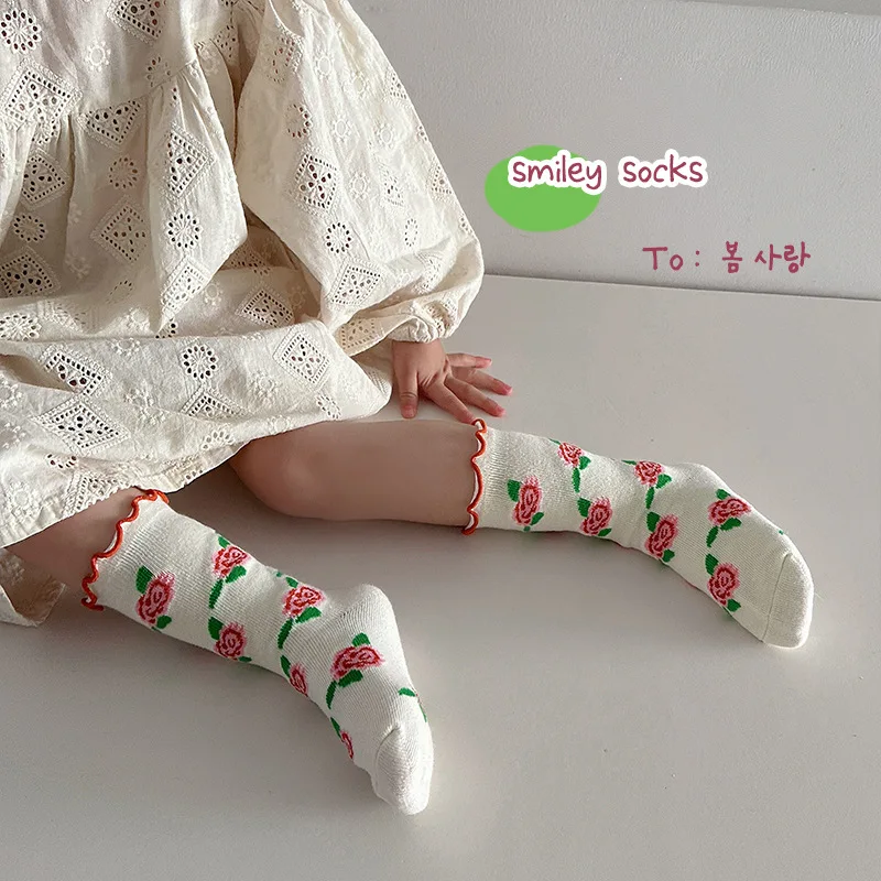 Baby Girls Socks Cute Bowtie Cartoon Bunny Pattern Socks Autumn Kids Cotton Socks 3 Pairs