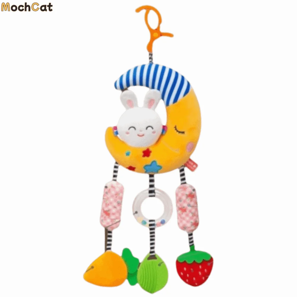 Cute Design Baby Rattle Toys Bell Toys Grab Ability Training Stroller Hanging Toys Stuffed Animal Plush Material