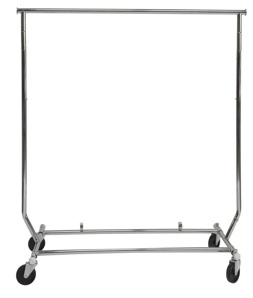 Collapsible Chrome Garment Rack for Retail Display, Customized