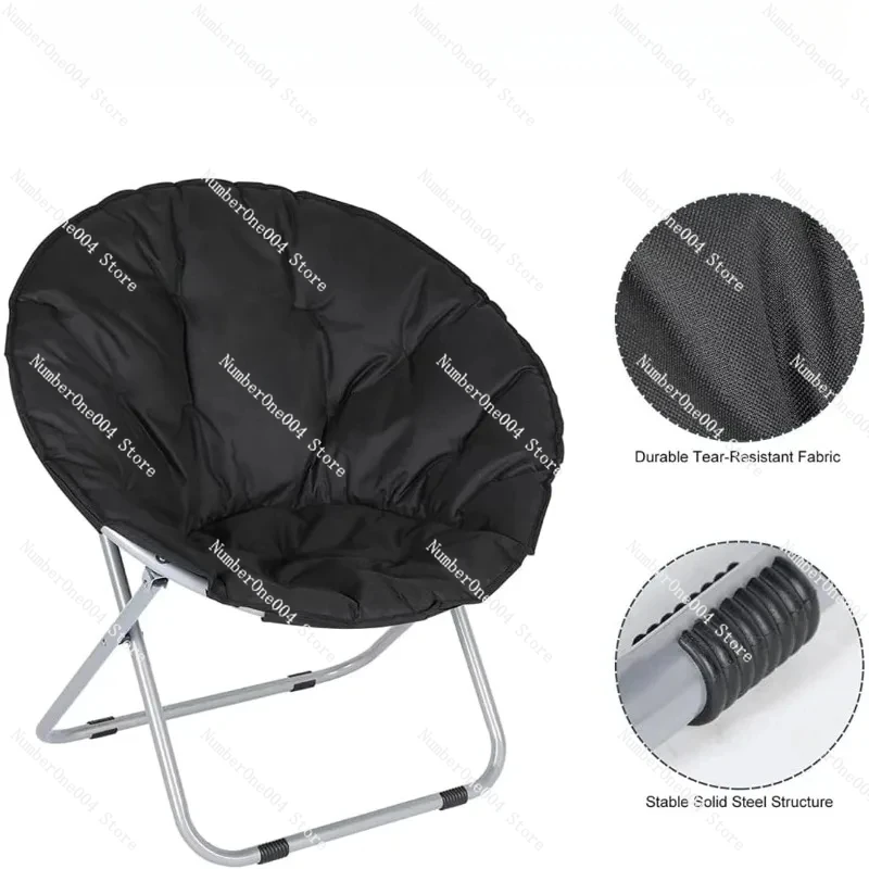 Saucer Chair 31.5 inch Folding Cozy Chair, Black