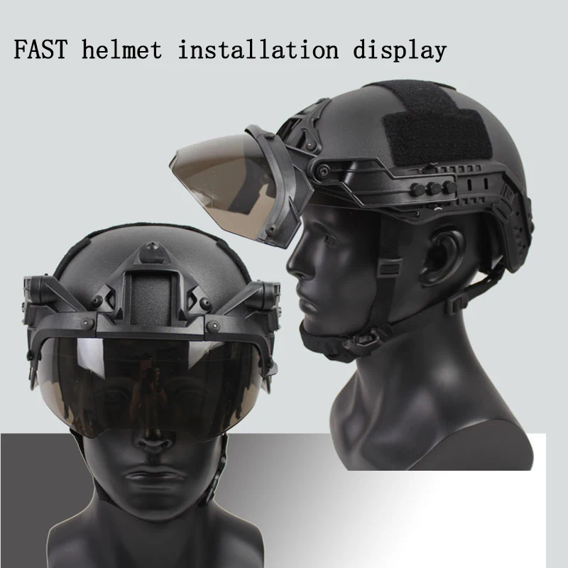 Adjustable tactical helmet flip 90 degree goggles Airsoft Paintball FAST MICH2000 helmet windproof and fog proof CS war game