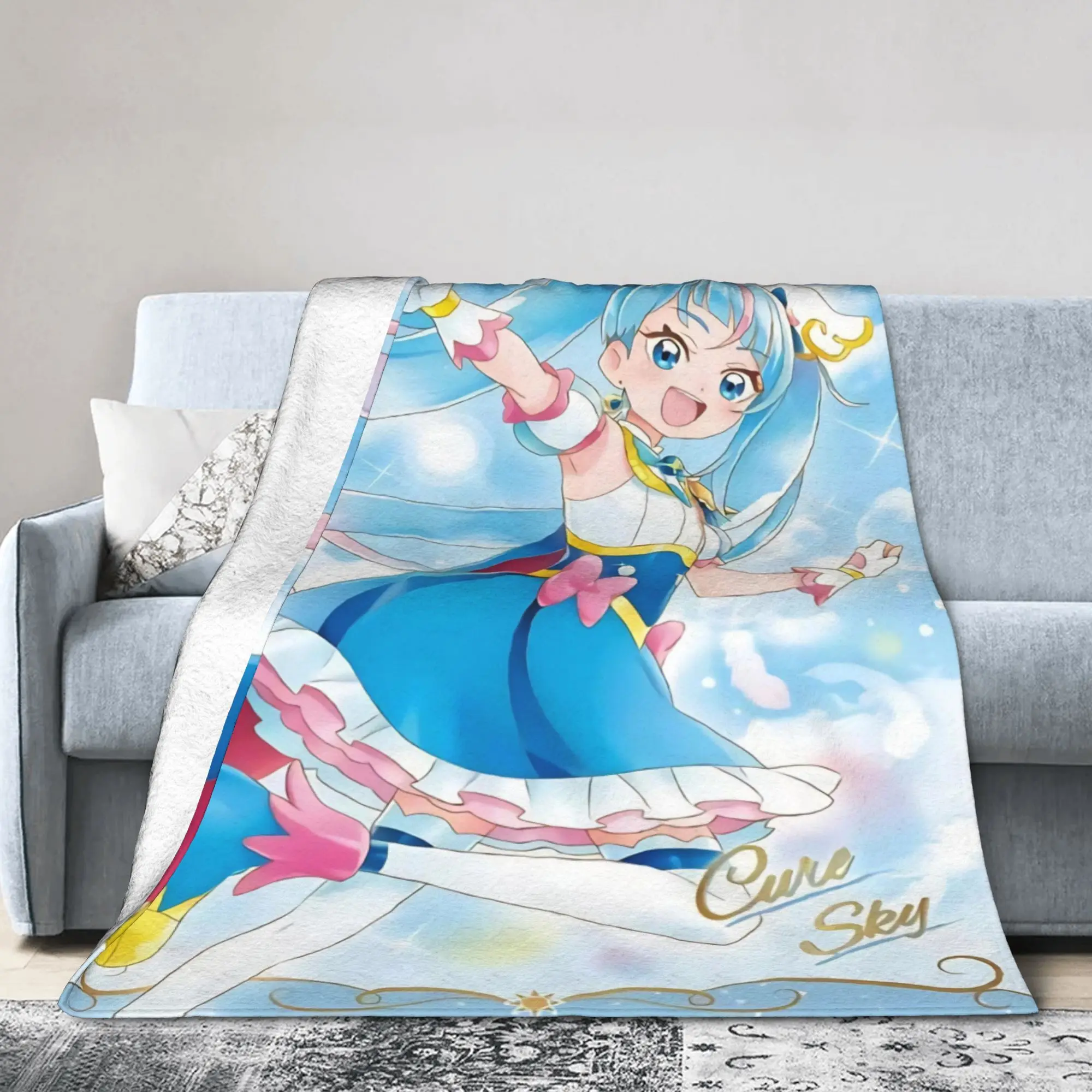 Soaring Sky Pretty Cure Blankets Flannel  Relax Soft Throw Blankets for Sofa Rug Piece