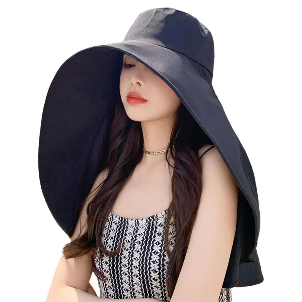 Women Shawl Screen Women Big Brim Roof Hat Upf With Neck Uv Bucket Full 1000+ Beach Neck Hat C S7u5