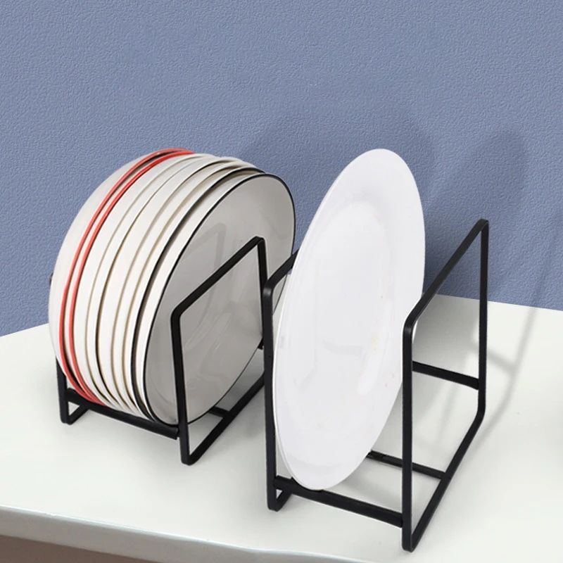 1pc kitchen cabinet plate storage countertop dish rack drawer dinner plate partition drain rack layered storage rack