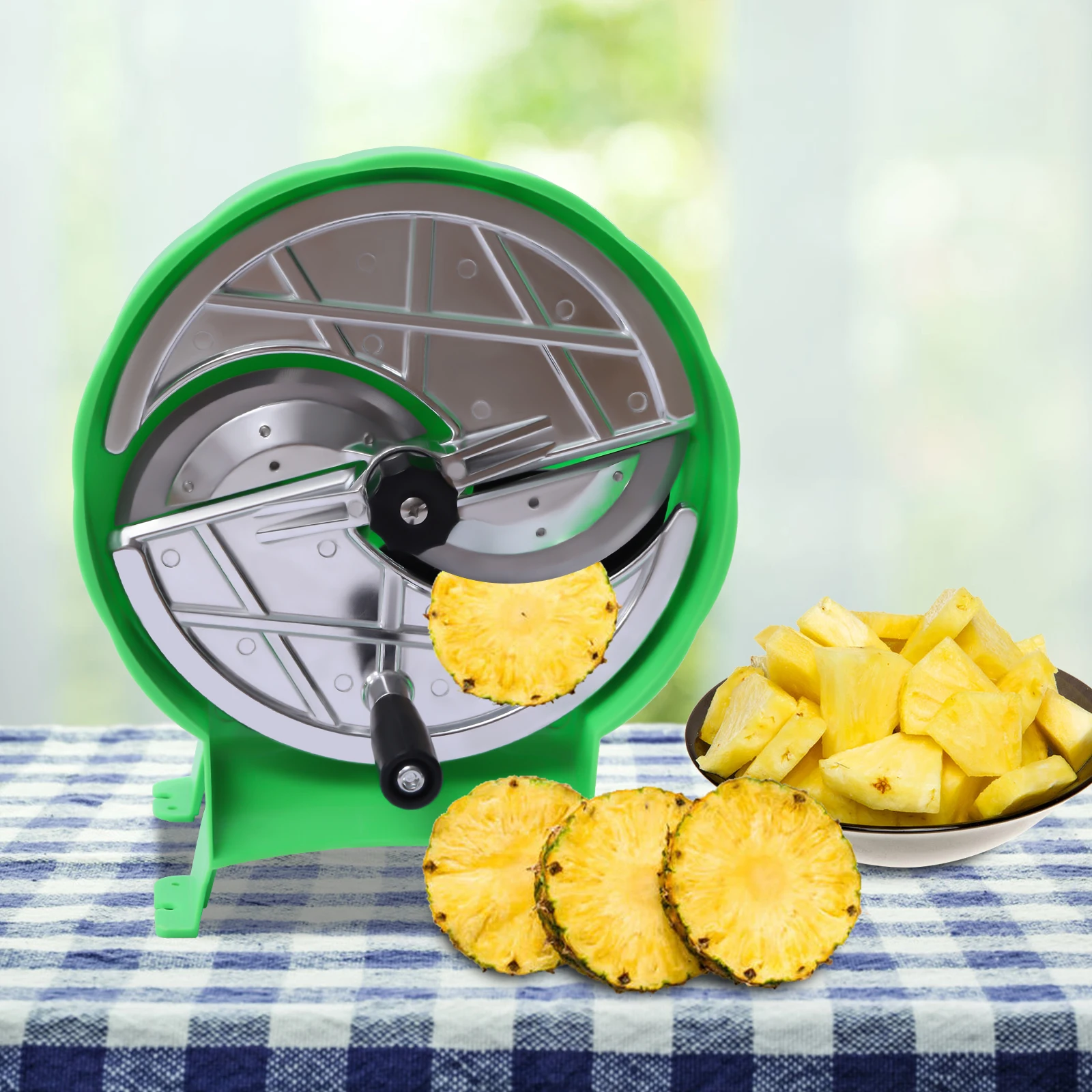 Fruit Vegetable Slicer Cutter 0.8-9mm Adjustable Slicer Machine Potato Desktop, Manual Kitchen Cutter Peeler Tool