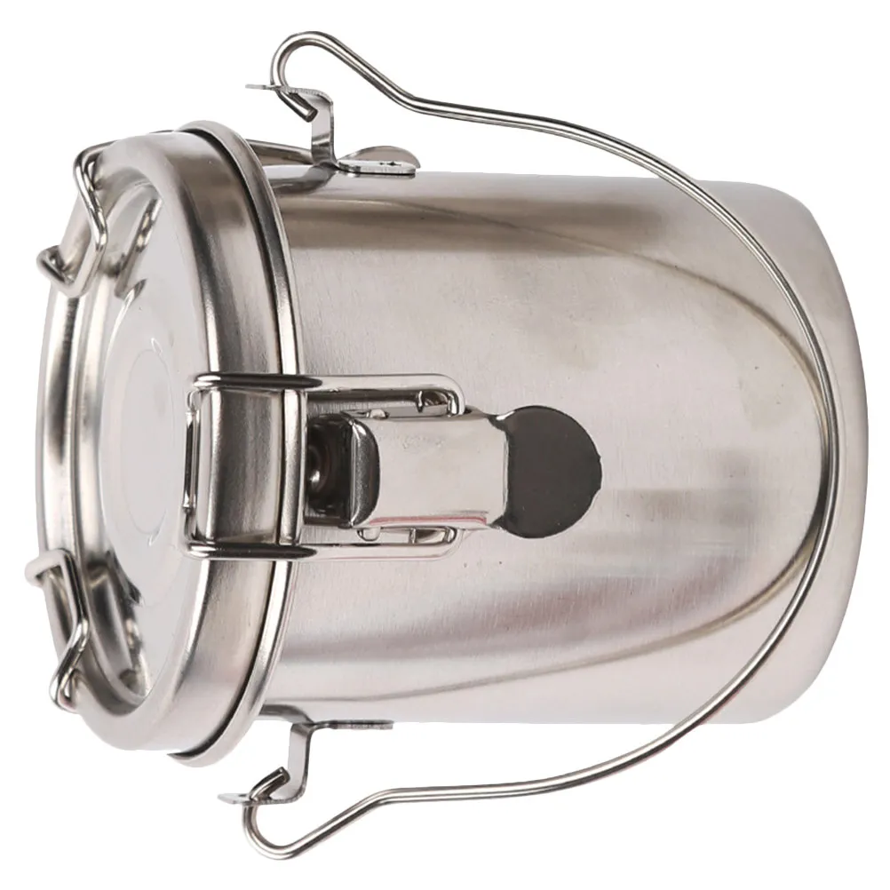 Metal Brush Washing Bucket with Cover Portable Stainless Steel Pen Holder Water Container for Painting Outdoor Sketching Art