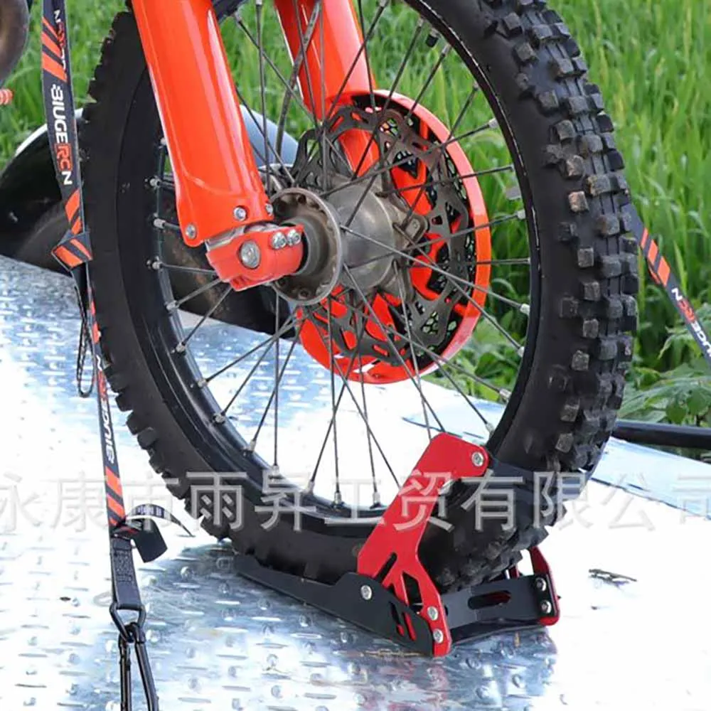 

Heavy-duty Steel Motorcycle Front Wheel Stand Wheel Chock Upright For Trailer Mount Trailer rack Parking Fixed Frame Dirt Bike