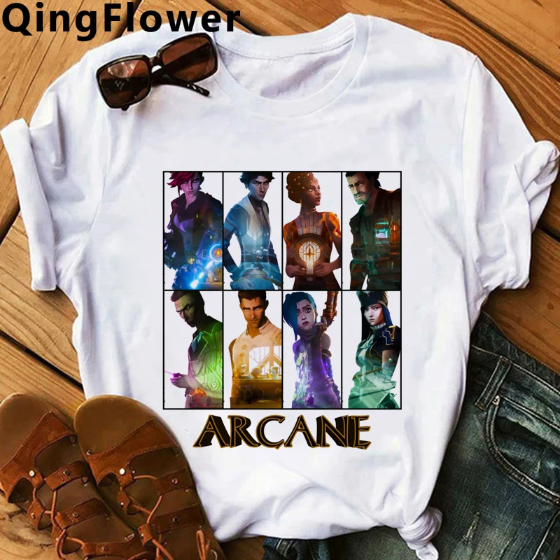 JINX ARCANE MONKEY Funny T Shirt Men Unisex Kawaii Anime Aesthetic T-shirt Streetwear Manga Graphic Tshirt Hip Hop Top Tees Male