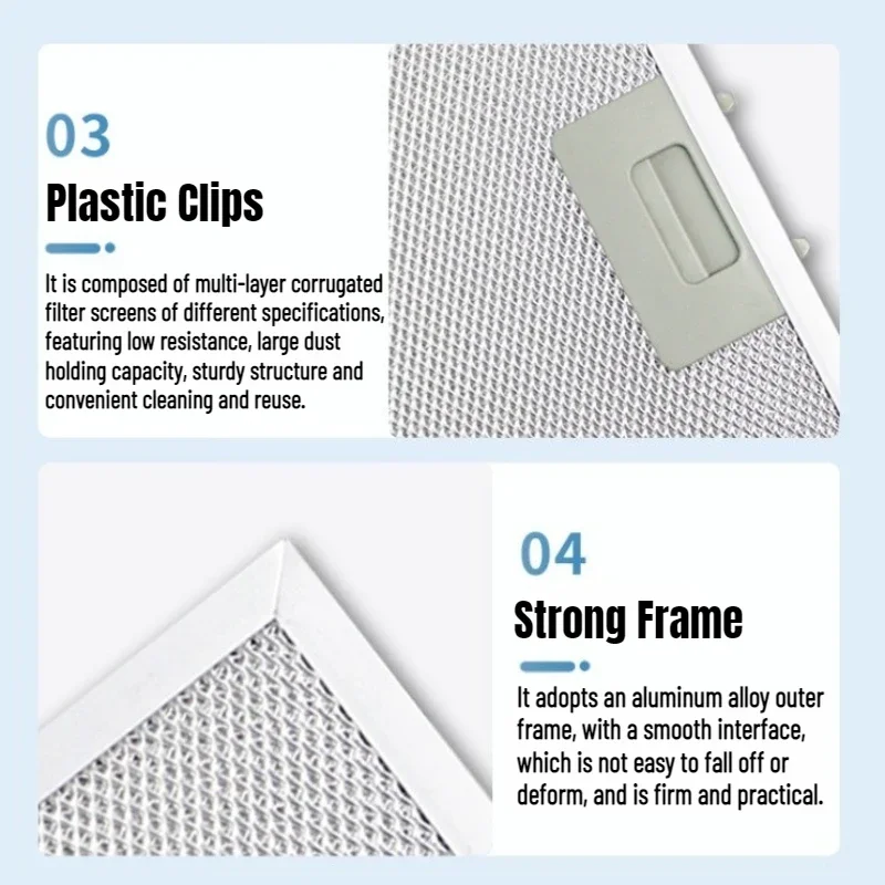 1PCS Range Hood Grease Filter Replacement 3-Layer / 5-Layer Aluminum Mesh Stove Hood Vent Filter Screen Kitchen Tools