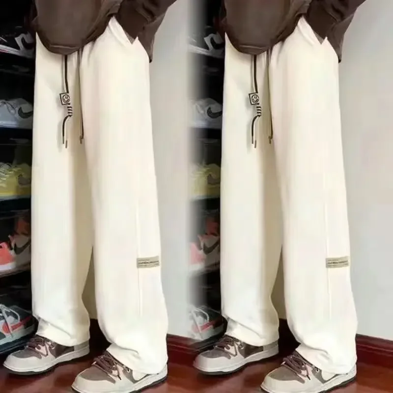 Straight Sweatpants for Men Trousers Wide Leg Autumn and Winter Plain Goth Man Sports Pants Harajuku Y2k Baggy Big Size Elastic