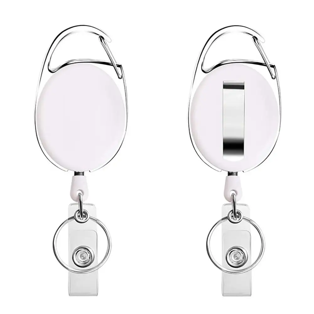 ID Card Holder Retractable Retractable Badge Holder Oval Multiple Colors ID Badge Holder Badge Reel Clip Outdoors