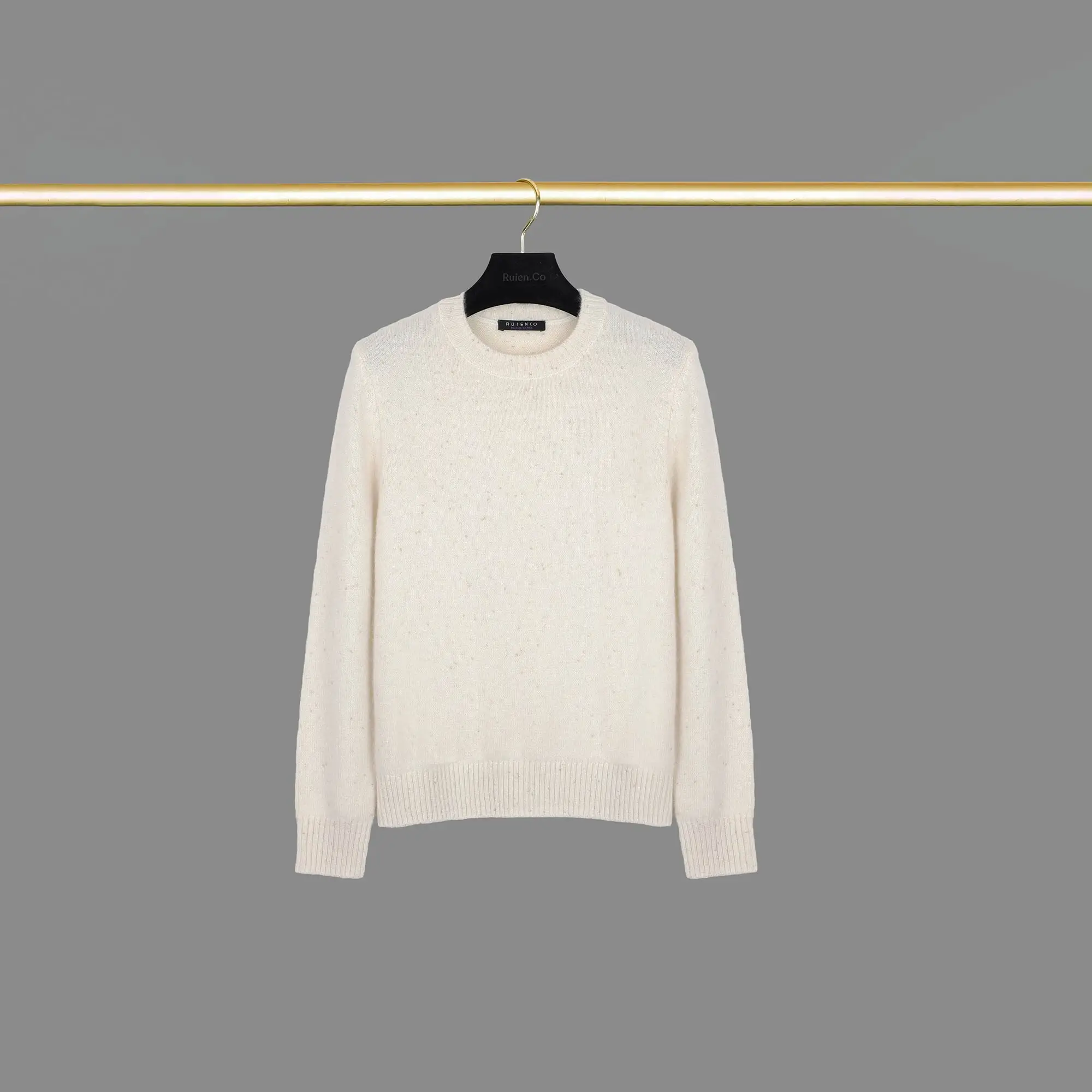 

РуйенКо. Вязаный свитер Camere: осенне-зимний пуловер с круглым вырезом, золотистый, свободного кроя, с длинными рукавами, для женщин