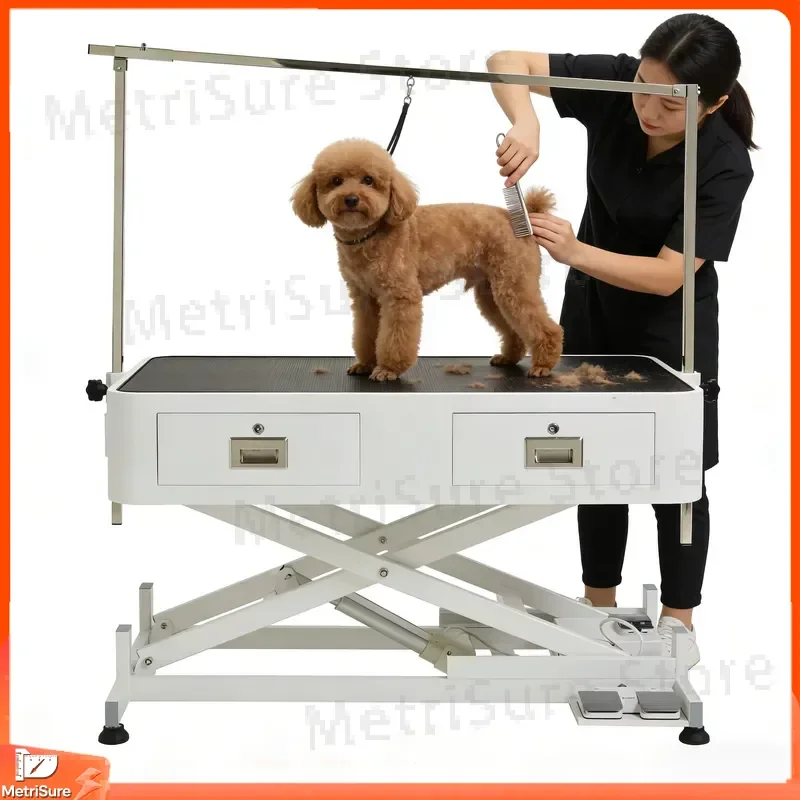 Pet Grooming Table with Drawer Adjustable Height Dog Grooming Table for Pet Salons Veterinary Clinics Professional