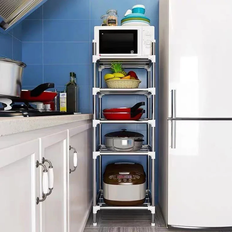 

Stainless Steel Storage Shelf Organizer Rack Novel Kitchen Bathroom Accessories Household Items For Plants Pots Cooking Utensils
