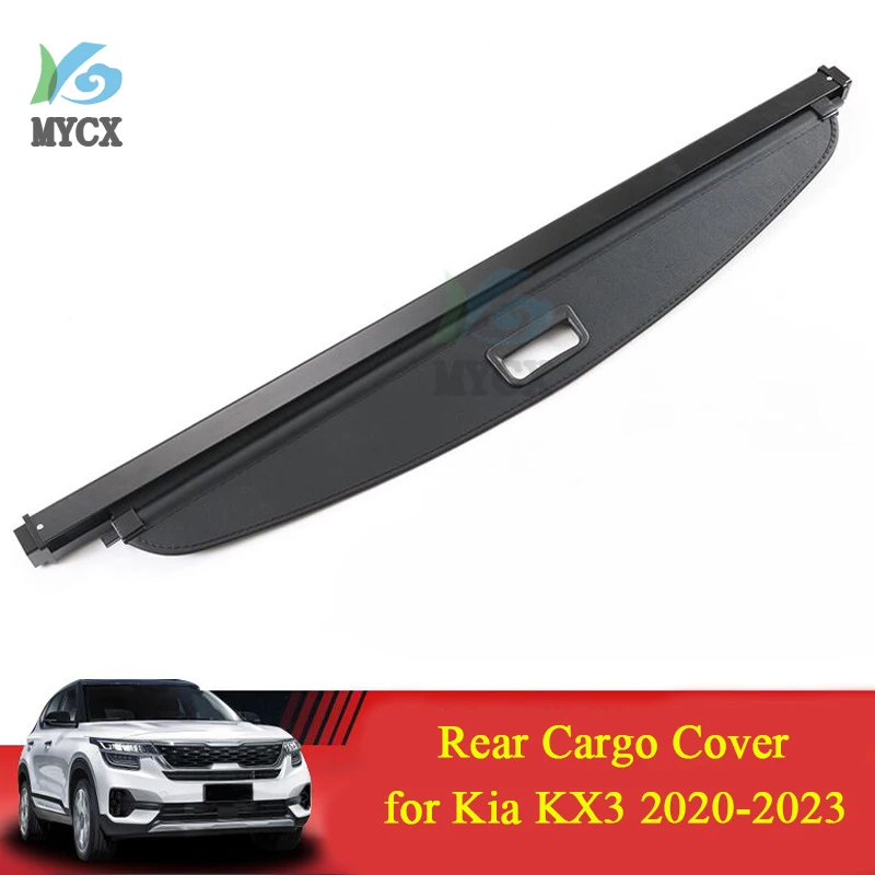 Car Trunk Cargo Cover for Kia KX3 2020~2023 Luggage Rear Boot Curtain Tray Security Shielding Shade Black Accessorie